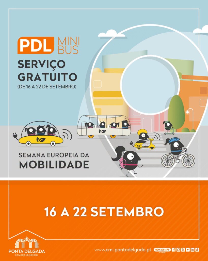 Semana Europeia da Mobilidade 2026 em Ponta Delgada com Minibus gratuito de 16 a 22 de setembro